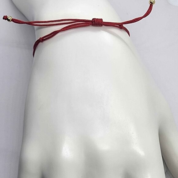 Sterling SIlver 925 Smile Face Design With Red String Bracelet - Picture 2 of 4